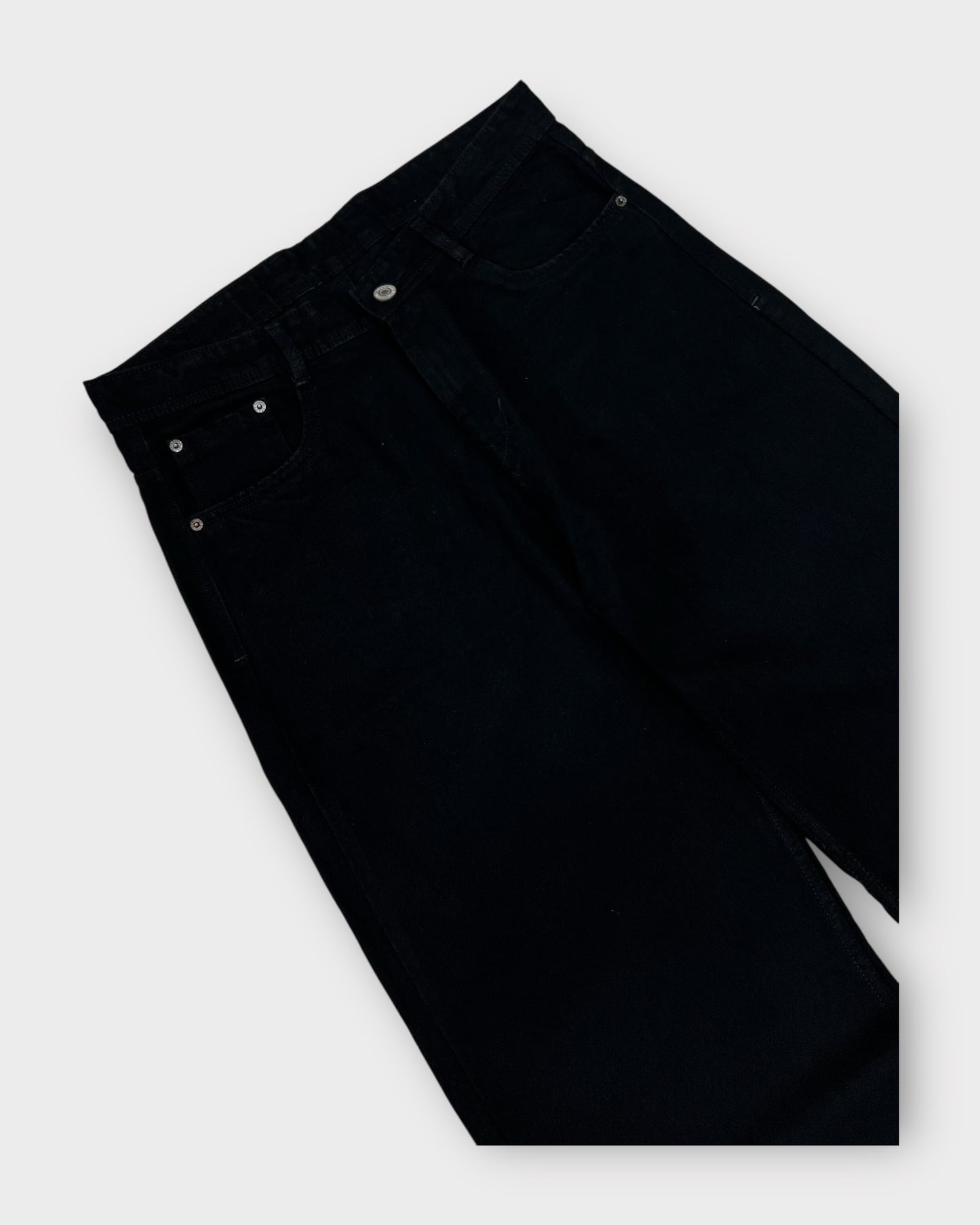 Jet Black Wide Leg Denim