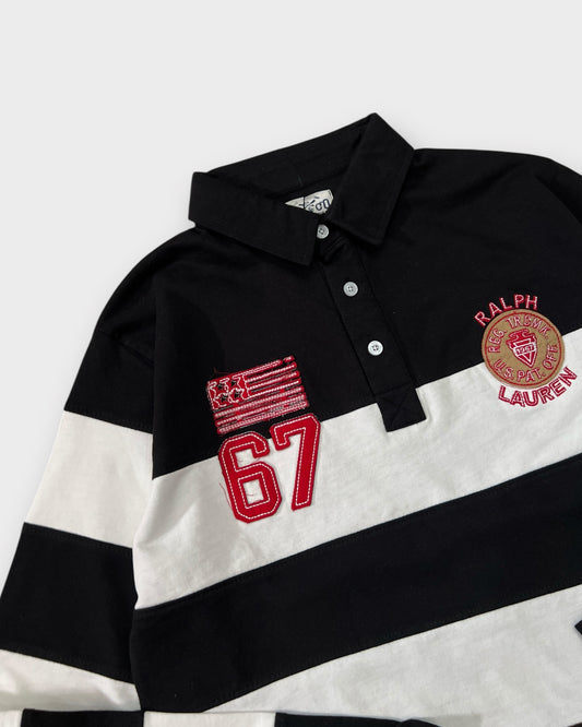 Polo Rugby Tshirt - Black/White