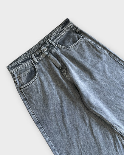 Ash Grey Baggy Wide Leg Jeans