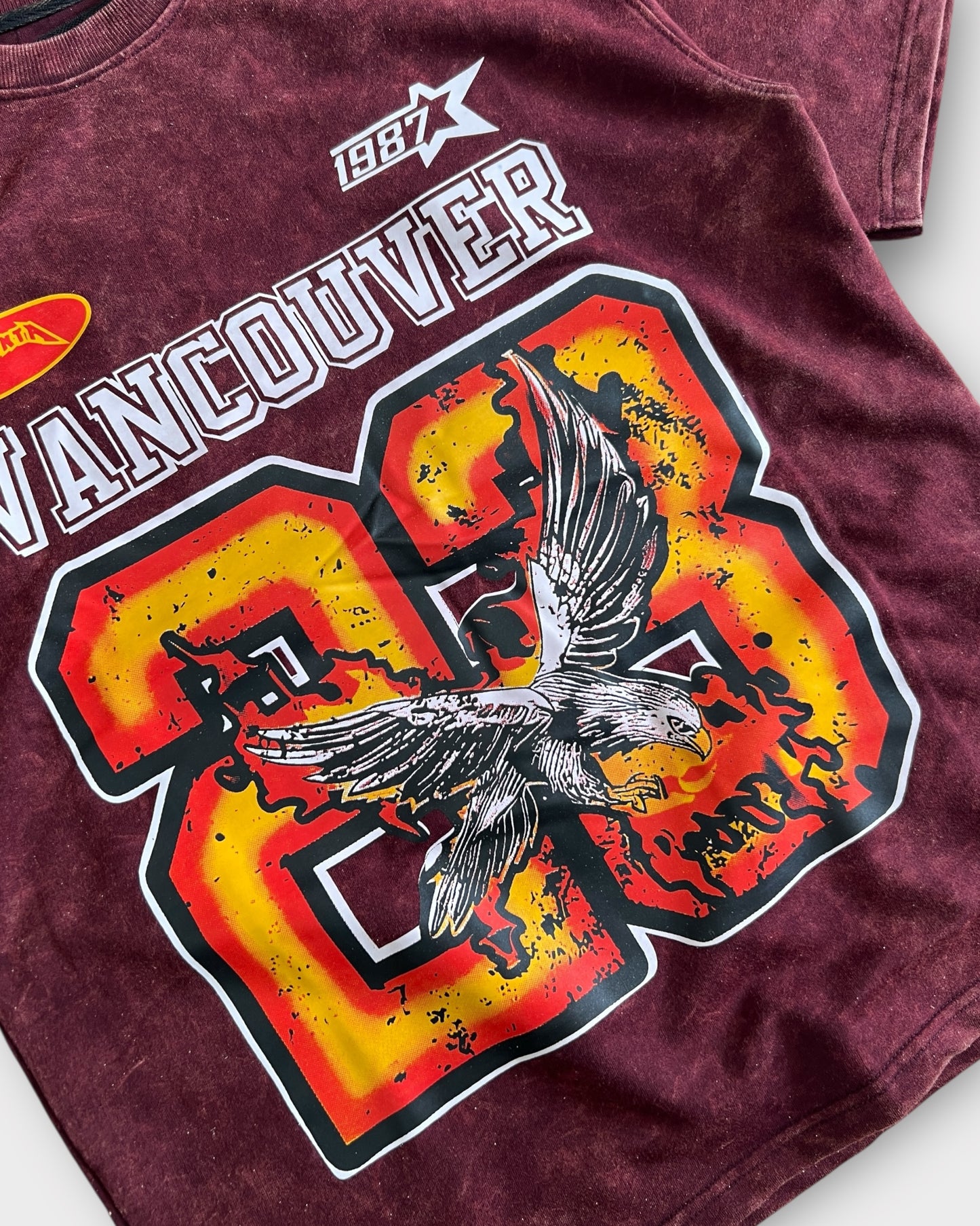 Washed Graphic Heavyweight T-shirt - Vintage Maroon