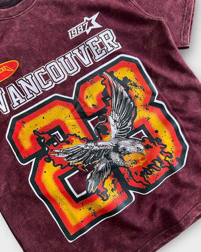 Washed Graphic Heavyweight T-shirt - Vintage Maroon