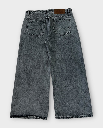 Light Charcoal Grey Wide Leg Baggy Jeans