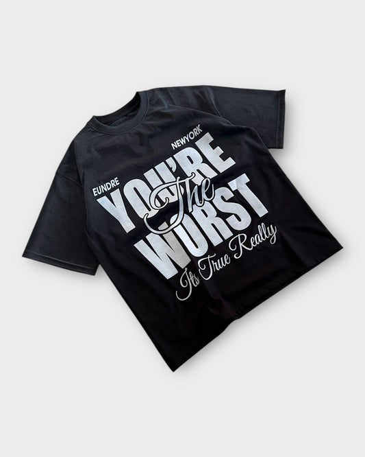 Gradient Wash 'You're The Worst" T-shirt - Black