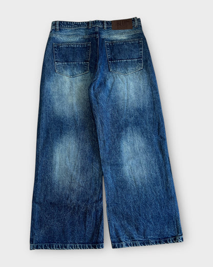 Urban Blue Vintage Wash Baggy Wide Leg Jeans