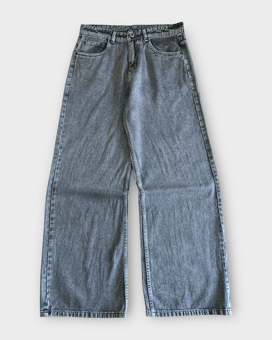 Ash Grey Baggy Wide Leg Jeans