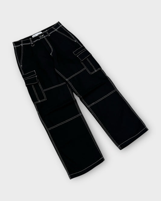 Black Utility Loose Fit Cargo